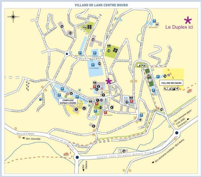 Duplex de Villard à Villard-de-Lans — Plan parking Villard de Lans /  étoile violette : appartement