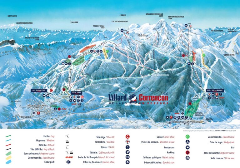 Duplex de Villard à Villard-de-Lans — Plan piste de ski alpin Villard-Corrençon