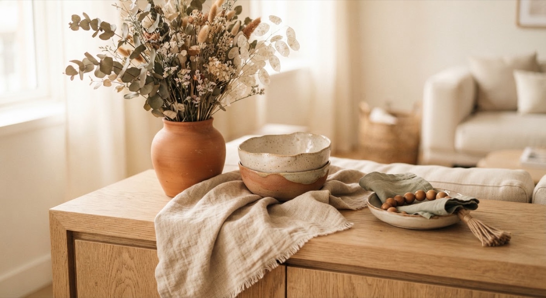 Décoration naturelle et artisanale pour un home staging
